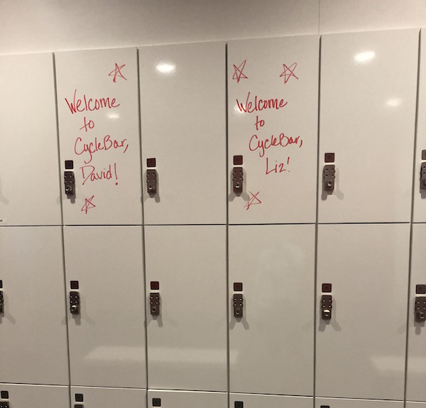 CycleBar locker room