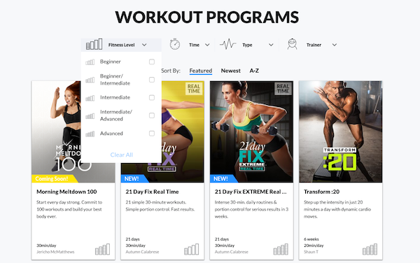 Beachbody On Demand workouts