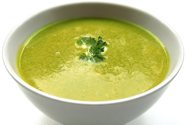 Puree salad into soup