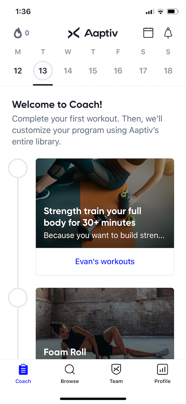 Aaptiv coach workouts