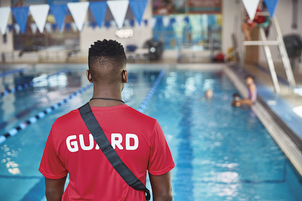 Swimming pool and lifeguard at YMCA