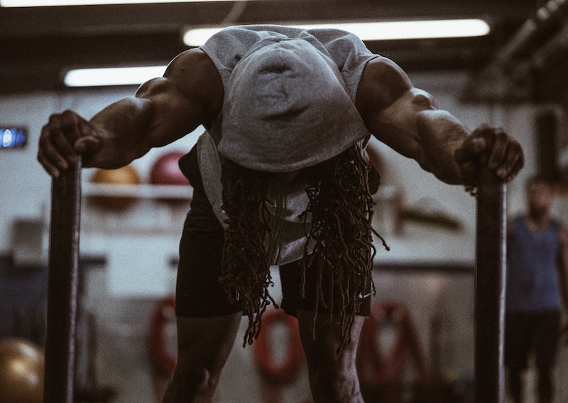 Working out store in sweatpants