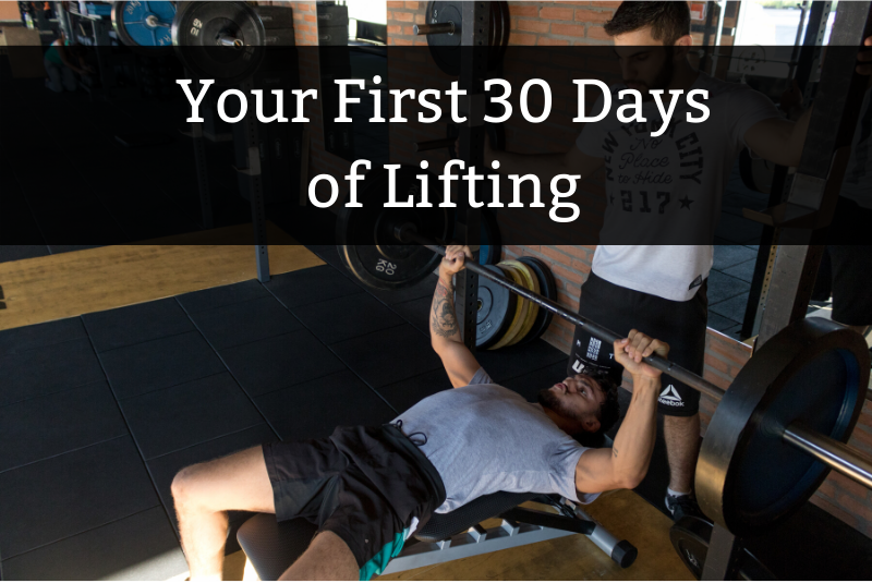 Man bench pressing in the gym