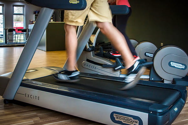 Man running on treadmill